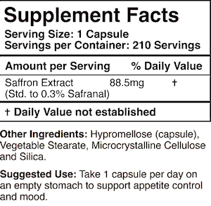 Saffron supplement facts